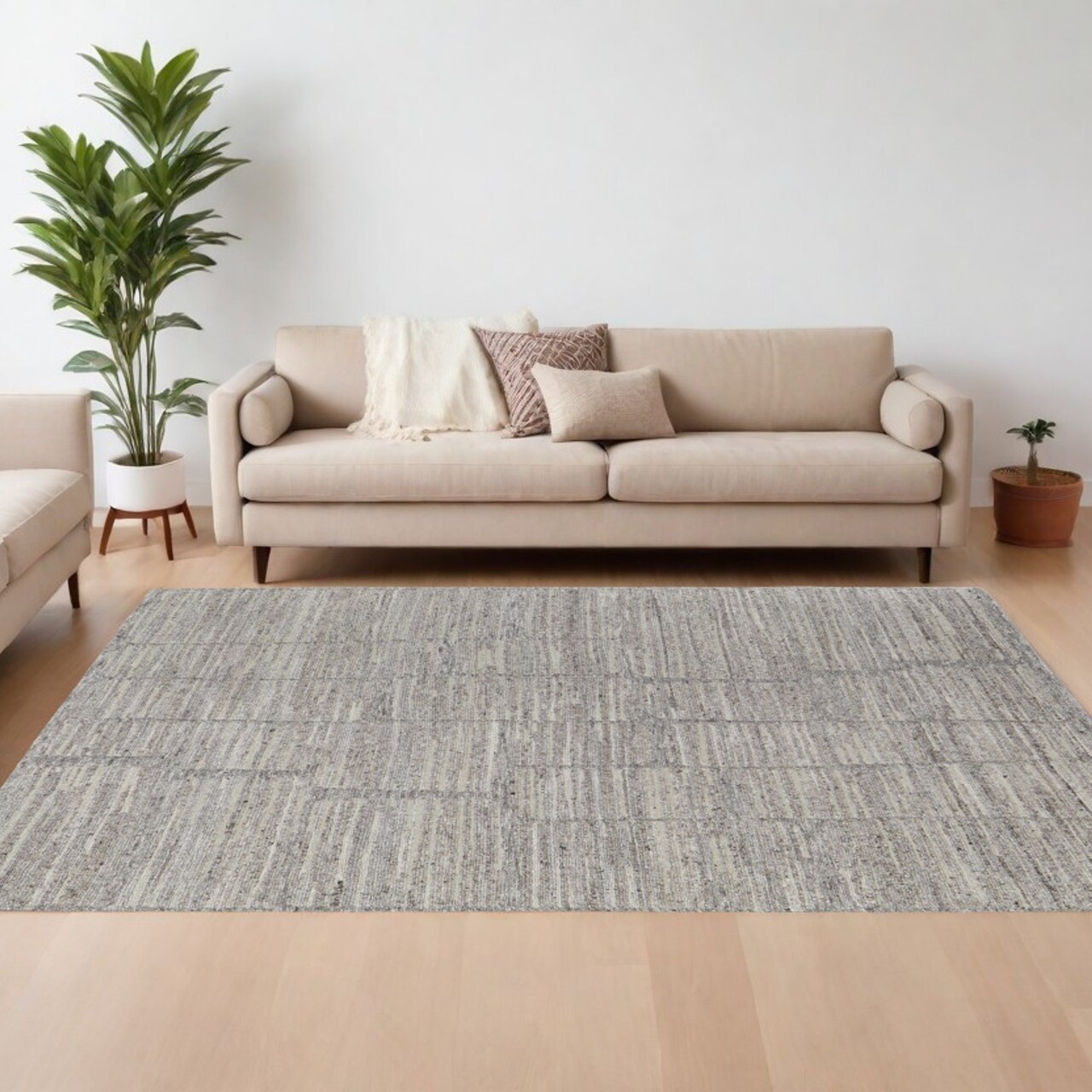 Edge Collections - 8' X 10' - Gray - Abstract Hand Woven Area Rug for Warmth and Style - 1 Piece